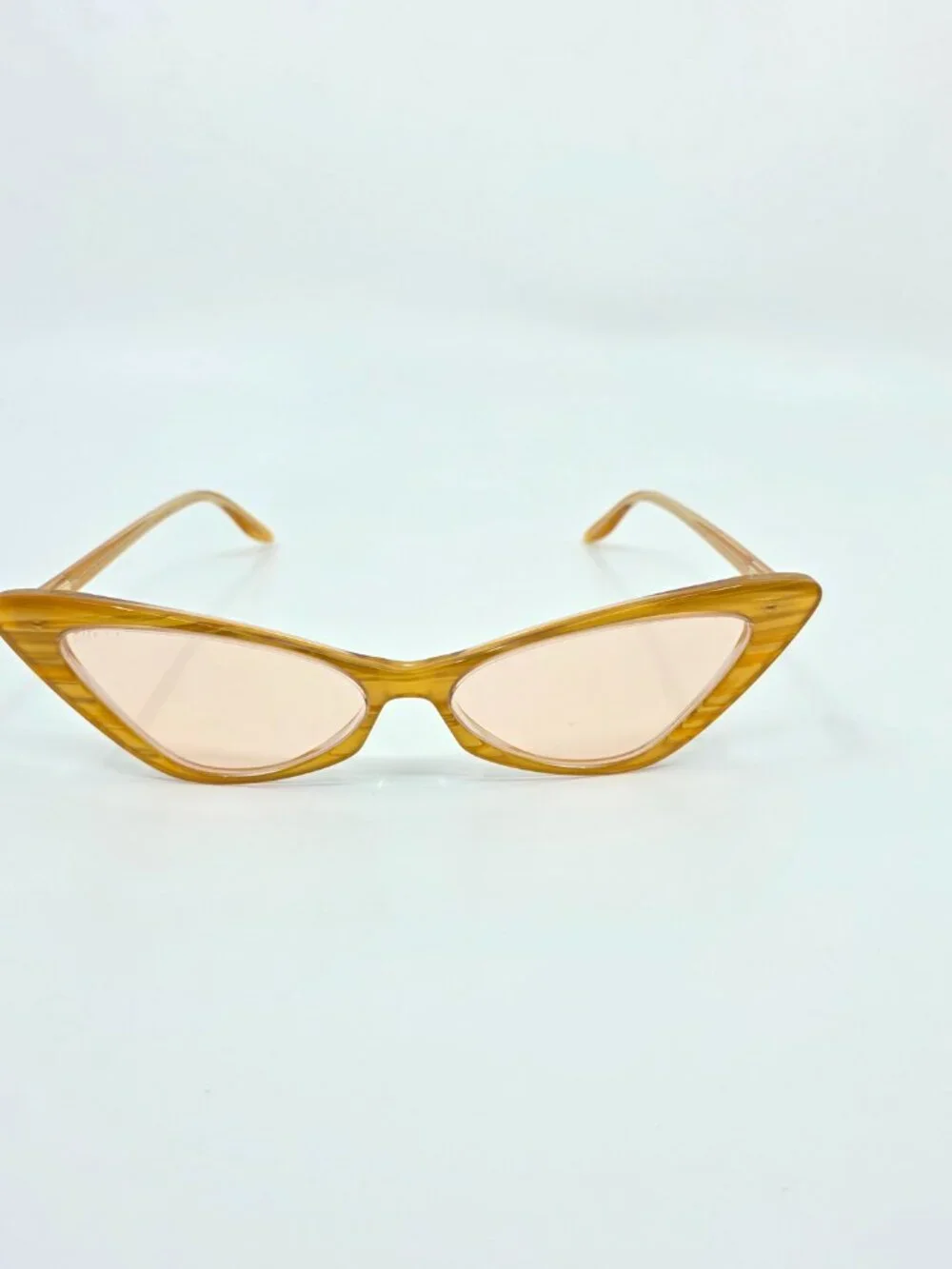 Gucci Yellow Cat Eye Sunglasses Pink Lenses Size 61MM×16MM×145MM MSRP $595